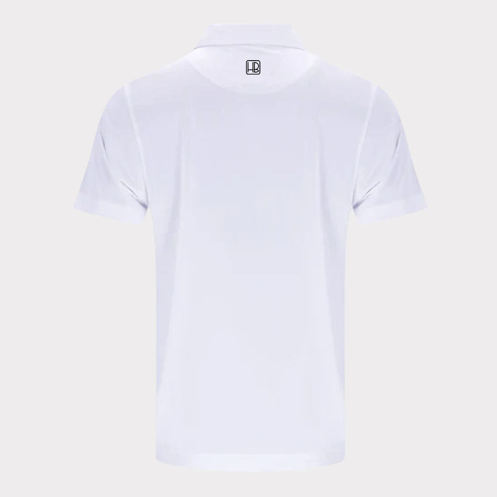 Polo de golf junior Blanc pour enfant et homme jouant au golf sur de dos