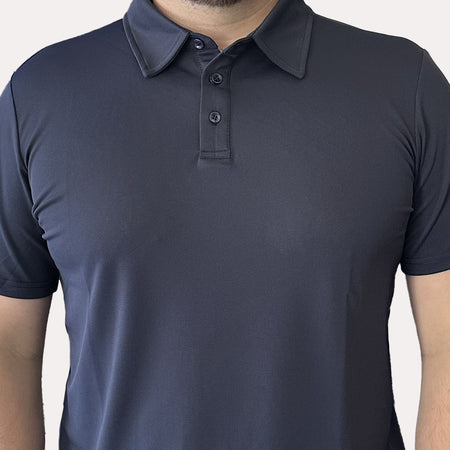Polo de golf Hole Black été léger bleu marine vu de face