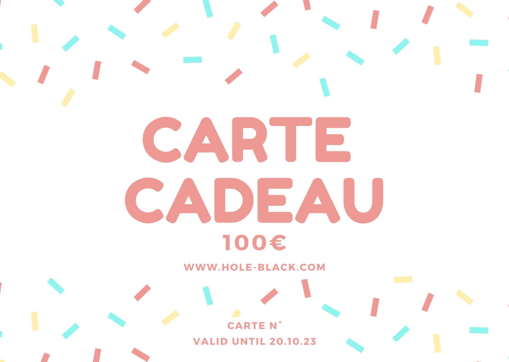 Hole Black Golf Carte Cadeau Confetti