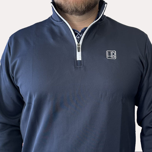 Pull de golf homme Hole Black Bleu marine chaud