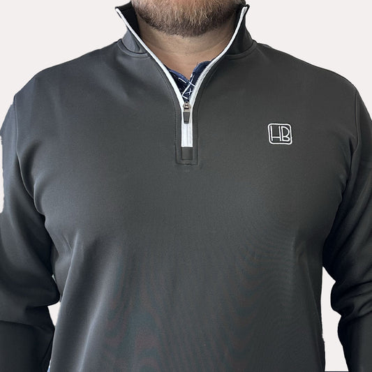 Pull de golf homme Hole Black noir blanc chaud