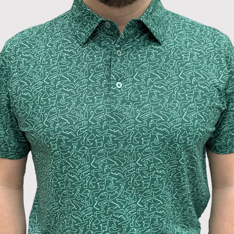 Hole Black polo de golf homme vert bouteille formule 1 F1 mercedes astin martin 