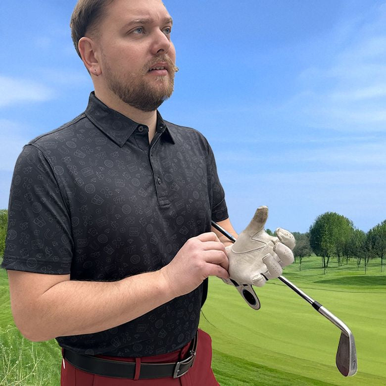 Hole Black polo de golf homme noir 