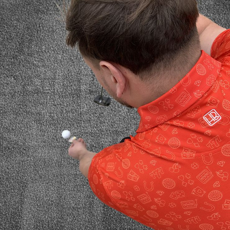 Hole Black polo de golf homme rouge