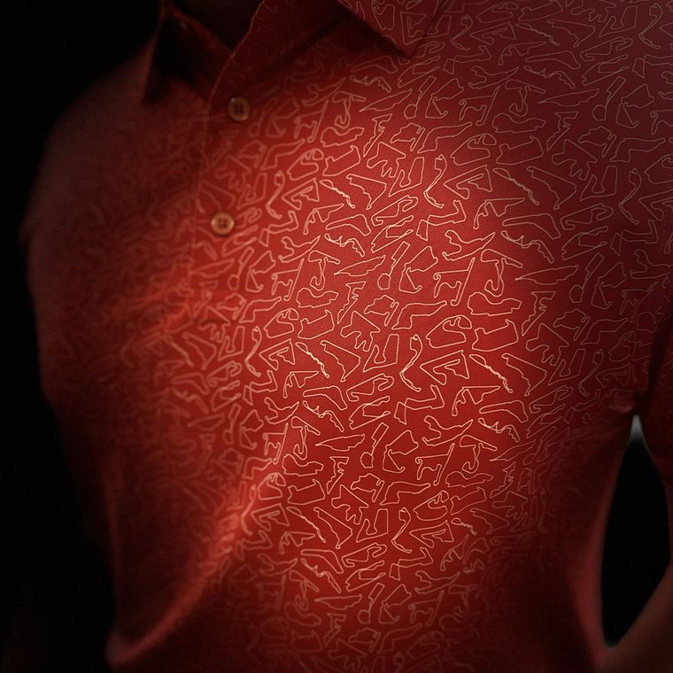 Hole Black polo de golf homme rouge F1 