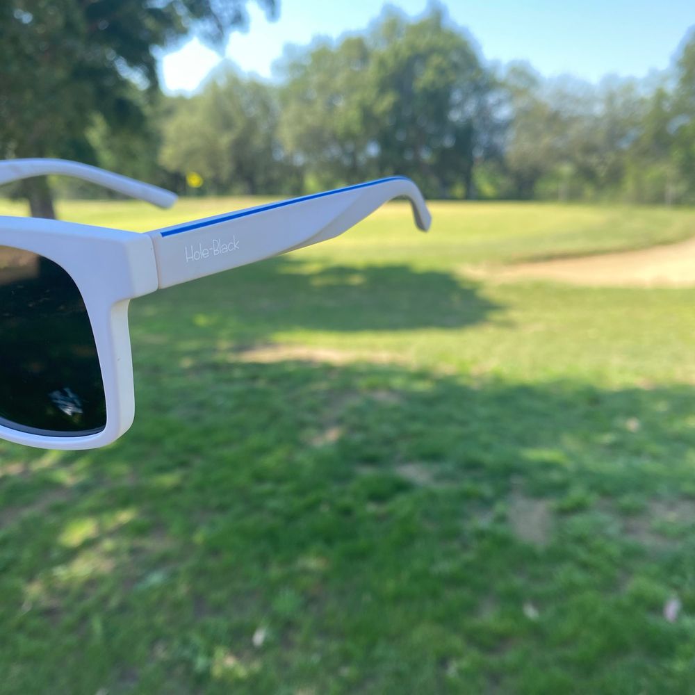 Hole Black Golf  Lunettes Polarisées  blanc bleu