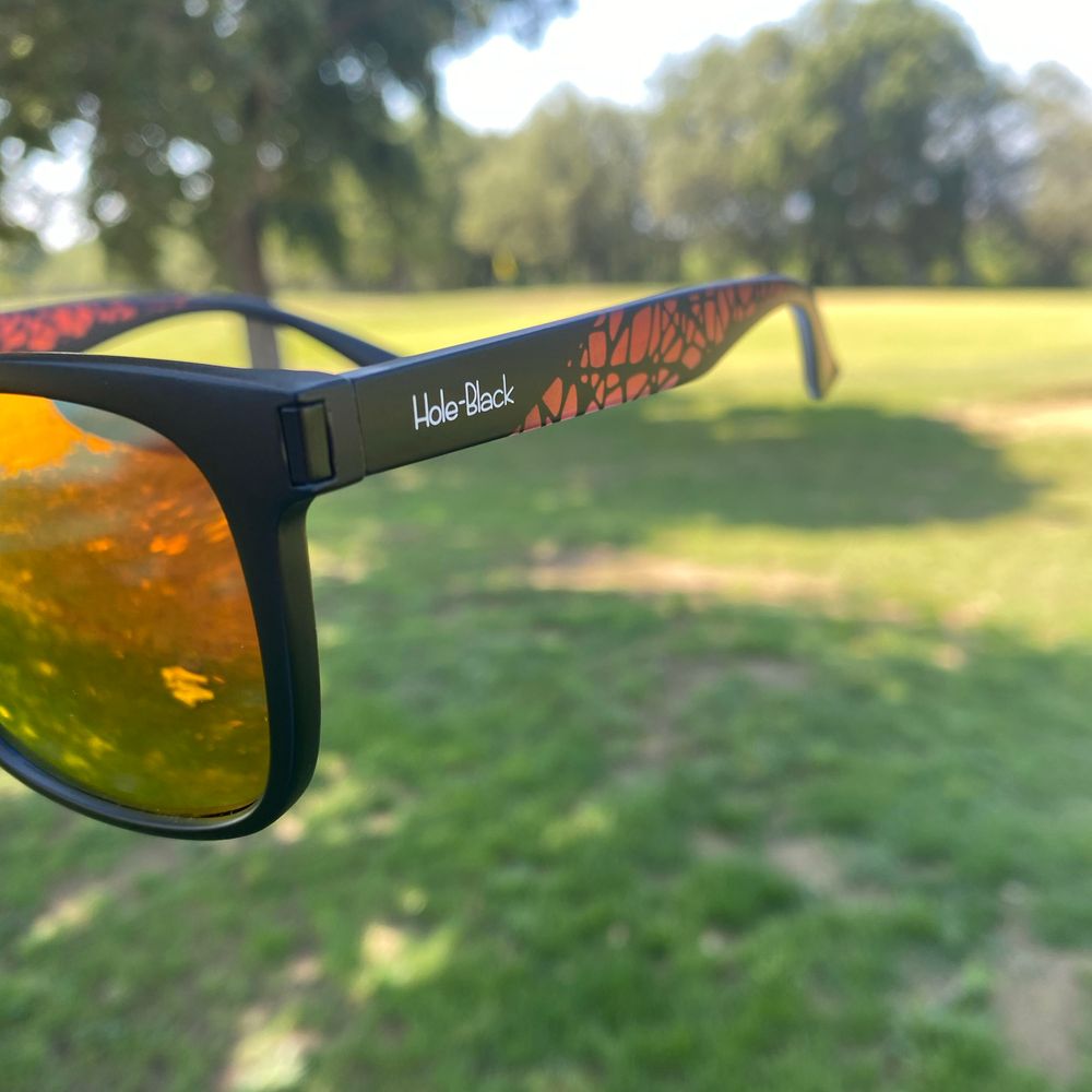 Hole Black Golf Lunettes Polarisées Noire et orange
