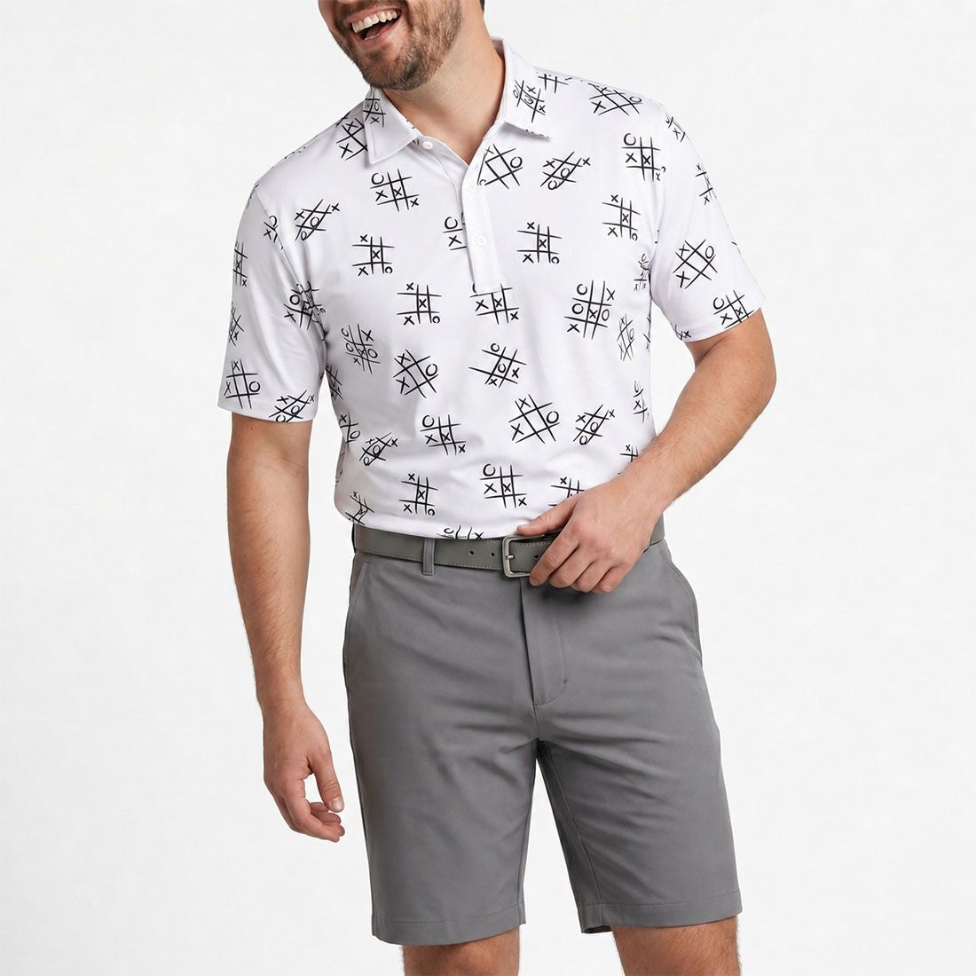 HB Fusion Polo de golf Blanc Homme Morpion