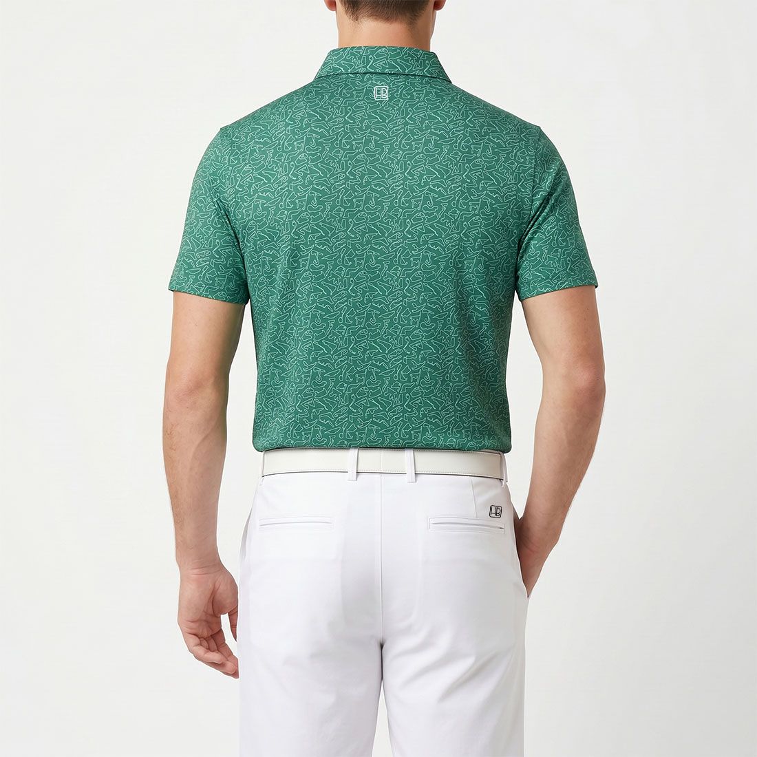 HB Fusion SS26 Polo de golf Homme Formule 1 Vert Bouteille